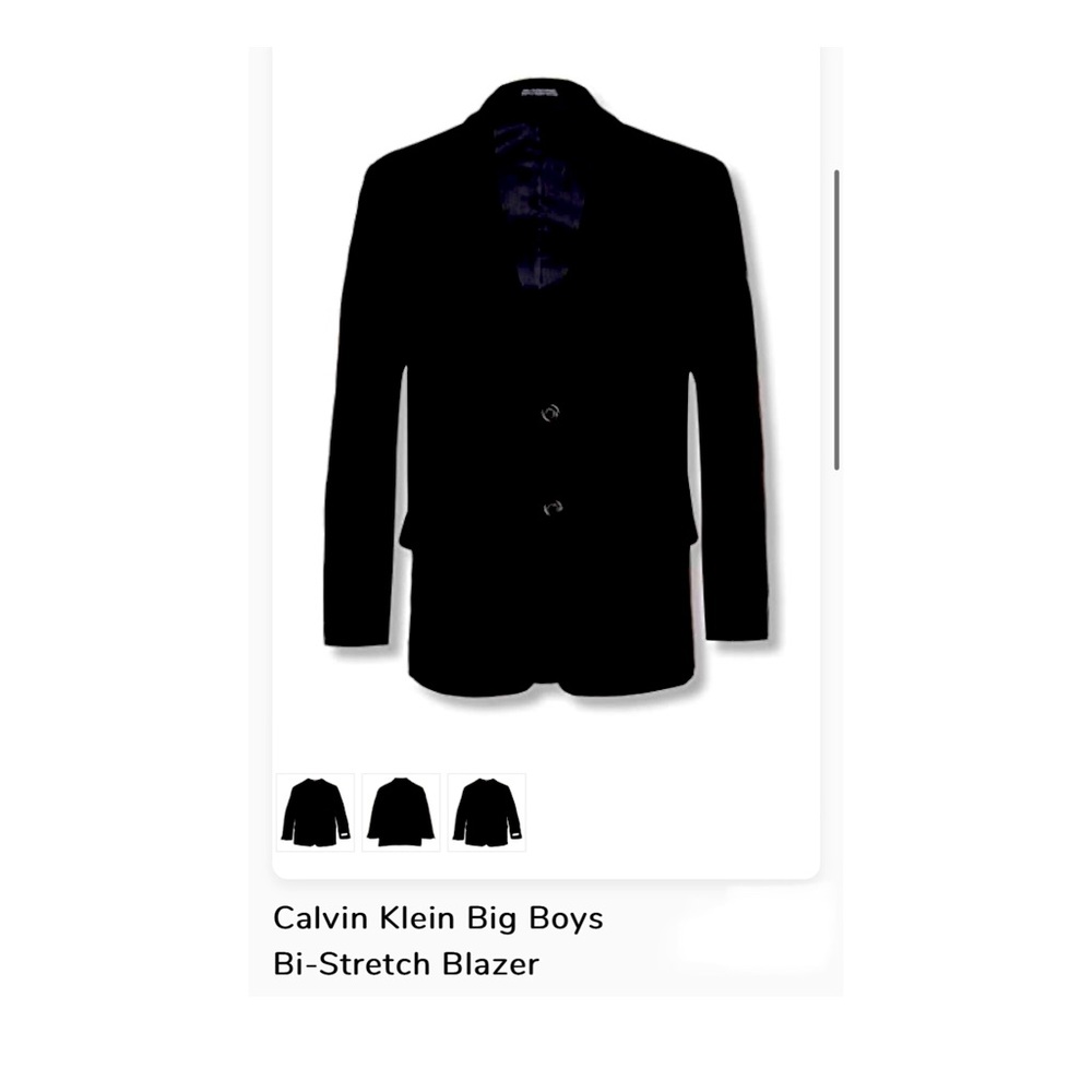 New Calvin Klein Boys Black Stretch Blazer Jacket